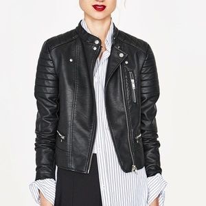 Zara Basics Leather Jacket SIZE MEDIUM